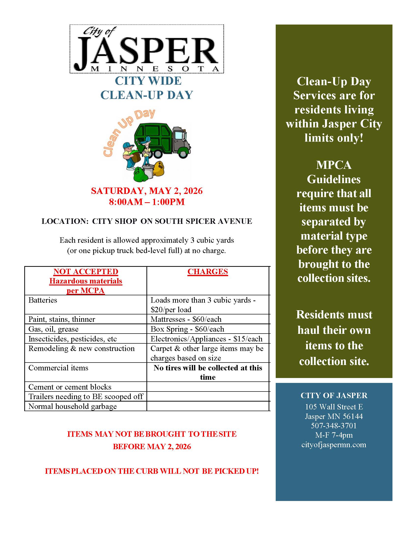 CLEAN-UP DAYS - SPRING 2026